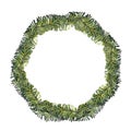 Watercolor Christmas wreath, green round frame of Christmas fir branches for invitations, cards, stickers, labels Royalty Free Stock Photo