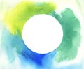 Watercolor circle frame background Royalty Free Stock Photo