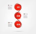 Watercolor, circle snake brush red infographics. Some of chart, graph, parts, processes. Vector business template for