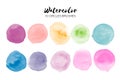 Watercolor circle texture. Abstract hand paint textures. Set of 10 watercolor circle elements for design. Royalty Free Stock Photo