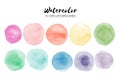 Watercolor circle texture. Abstract hand paint textures. Set of 10 watercolor circle elements for design. Royalty Free Stock Photo