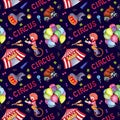 Watercolor circus seamless pattern Royalty Free Stock Photo