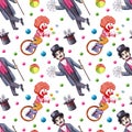 Watercolor circus seamless pattern Royalty Free Stock Photo