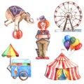 Watercolor Circus Set