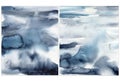 Watercolor classic blue abstract texture set. Hand painted abstract background. Aquatic illustration for design, print