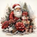 Watercolor Christmas decoration clipart Royalty Free Stock Photo