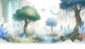 Fantasy environment with calming rhythms and serene landscapes