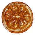 Watercolor clipart. Round orange slice