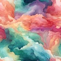 Watercolor clouds abstract background with organic forms and dreamscapes (tiled