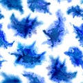 Watercolor clouds seamless pattern. Royalty Free Stock Photo
