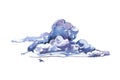 Watercolor clouds on the white background. Template for weather illustrations. Watercolor abstract modern background.