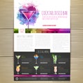 Watercolor Cocktail concept design. Corporate identity. Web site design Royalty Free Stock Photo