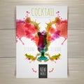 Watercolor cocktail poster Royalty Free Stock Photo