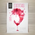 Watercolor cocktail poster Royalty Free Stock Photo