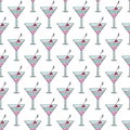 Watercolor cocktails pattern. Seamless background or menu or fashion print design