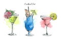 Watercolor Cocktails set