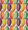 Watercolor cocoa fruit pattern