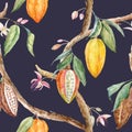 Watercolor cocoa vector pattern