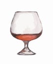 Watercolor cognac glass.