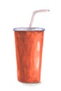 Watercolor cola cup.