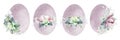 Watercolor collection Easter eggs. Royalty Free Stock Photo