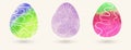 Watercolor color easter eggs set. Royalty Free Stock Photo