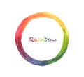 Watercolor color wheel, hand painted rainbow background. Royalty Free Stock Photo