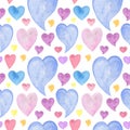 Watercolor hand drawn heart set of different colors Royalty Free Stock Photo