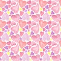 Watercolor colored hearts set, St Valentine illustration Royalty Free Stock Photo