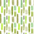 Watercolor colorful abstract seamless pattern with green shade stripes and lines. Mint, olive, guacamole, eden, forest green Royalty Free Stock Photo