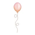 Watercolor colorful balloon clipart.Orange and pink balloon illustration isolated on white background. Birthday party,wedding.