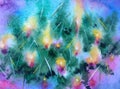 Watercolor colorful abstract background handmade . Painting of Christmas tree , made in the technique of watercolors Royalty Free Stock Photo