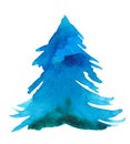 Watercolor colorful Christmas tree Royalty Free Stock Photo