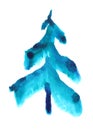 Watercolor colorful Christmas tree Royalty Free Stock Photo