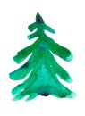 Watercolor colorful Christmas tree Royalty Free Stock Photo