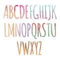 Watercolor colorful rainbow Alphabet