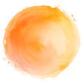 Watercolor colorful spots, hand drawn artistic Illustration for your design. Orange color, circle shape, isolated objects on white Royalty Free Stock Photo