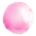 Watercolor colorful spots, hand drawn artistic Illustration for your design. Pink color, circle shape, isolated objects on white Royalty Free Stock Photo