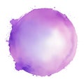 Watercolor colorful spots, hand drawn artistic Illustration for your design. Purple color, circle shape, isolated objects on white Royalty Free Stock Photo