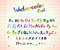 Watercolor colorfull font