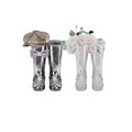 Watercolor wedding composition with bride and groom wellies boots and bridesmaid bouquets and wedding accessories Royalty Free Stock Photo