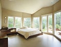 Watercolor of Contemporary master bedroom in newly built