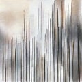 Watercolor of Continuous abstract linear drawing of modern urban building Royalty Free Stock Photo