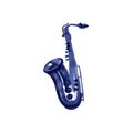 Watercolor copper brass band saxophone on white background Royalty Free Stock Photo