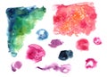 Watercolor copy space in different shapes and forms illustration Royalty Free Stock Photo