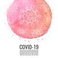 Watercolor Covid-19 banner. Virus spreader distance. coronavirus epidemic protective. vector/eps10