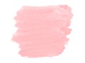 Watercolor creamy pink background with clear borders and divorces. Watercolor brush stains. Frame with copy space