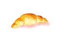 Watercolor Croissant. Food illustration. Hand painted bakery.