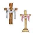 Watercolor crosses, Easter religious symbol