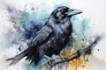 watercolor Crow Black Crow Watercolor Raven Bird